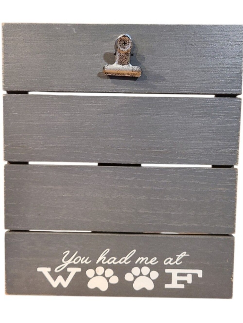'You Had Me at Woof' Dog Photo Clip Holder Wall Decor Frame